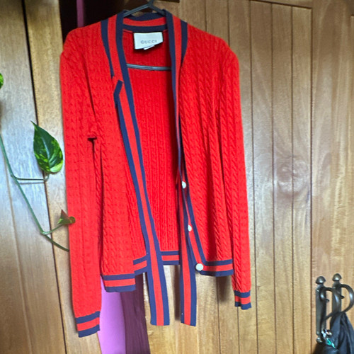 Gucci red navy cable knit - gucci, cable-knit
