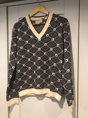 Gucci horseshoe neck wool - v-neck,
