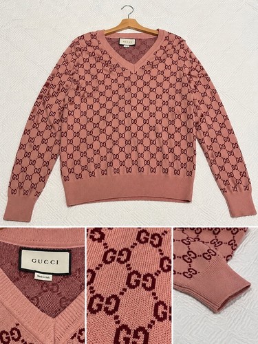 Gucci monogram neck wool - v-neck,