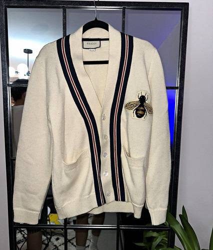 Gucci ivory wool knit cardigan - wool,