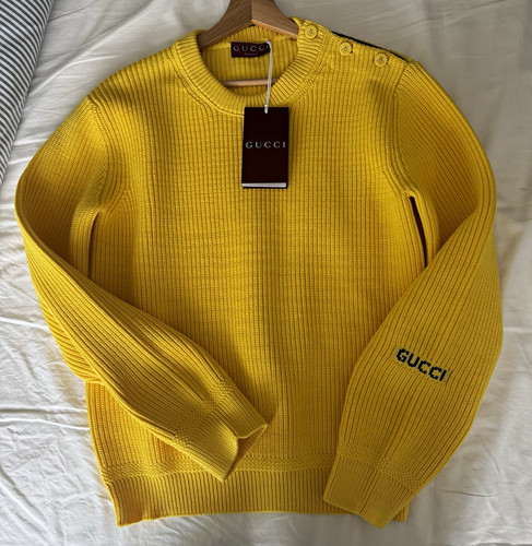 Gucci yellow crew neck knit - crew,